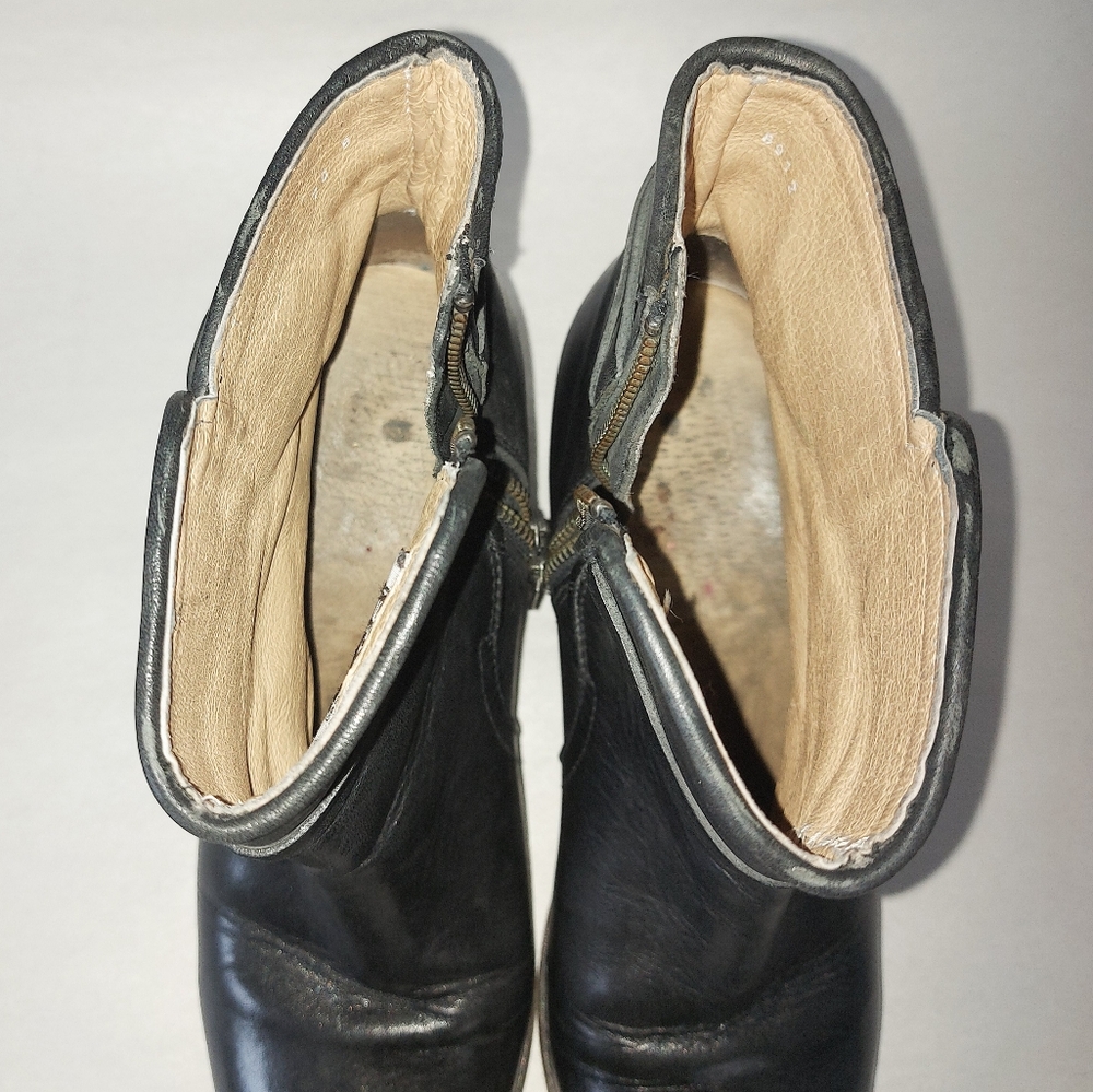 Frye Women Melissa Knotted Short Boots Size 8.5 Black Leather Edge Buckle Strap - Picture 12 of 16